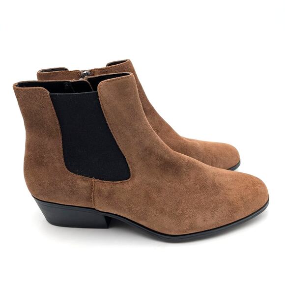 Aerosoles Cerros Ankle Boots Women's Side Zip Mocha Suede Size US9M EU39.5 - Picture 3 of 14